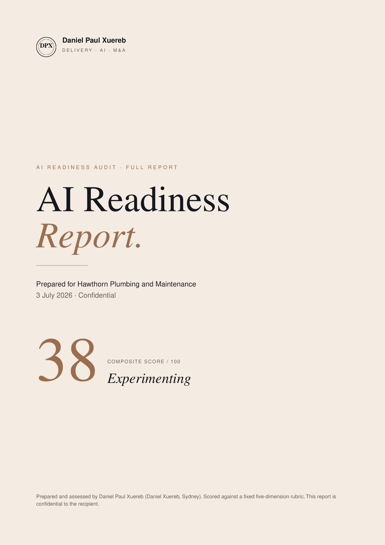 AI Readiness Audit sample report cover